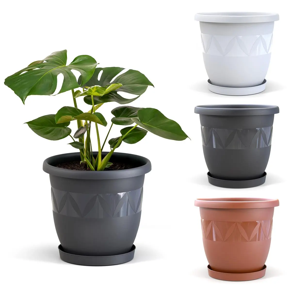 Blumentopf Capri mit Untersetzer